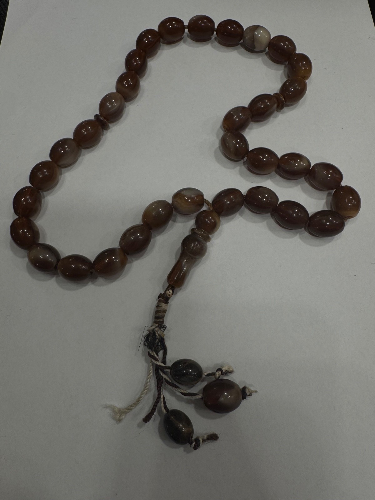 Vintage Misbaha 33 Prayer Beads Marbled Resin Tasbih Rosary Islamic Subha