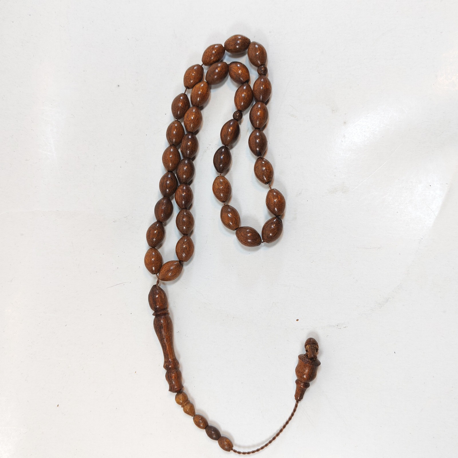 33 Beads Natural Kuka Wood Tasbih Prayer Beads Handmade Brown Misbaha Islamic