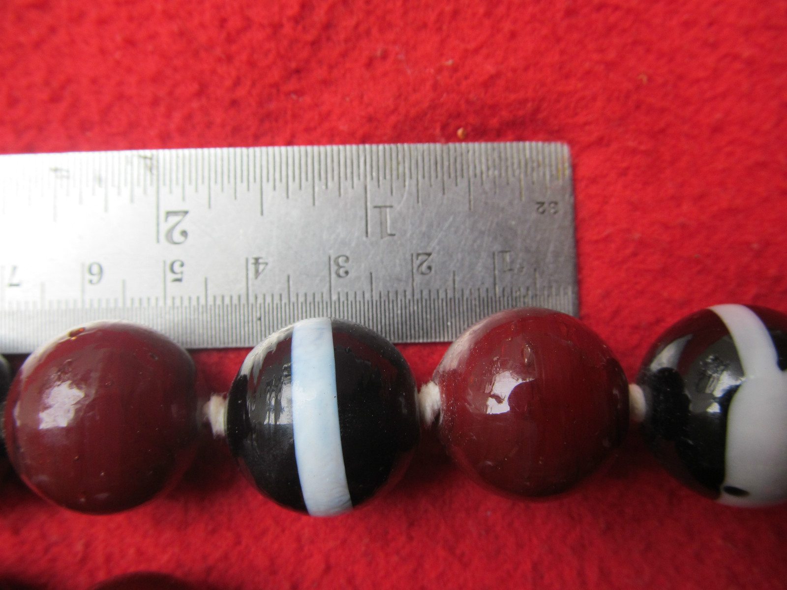 Genuine Baltic Rare Black & Red Mix Turkish Kerba 3 Beads Pendant Necklace