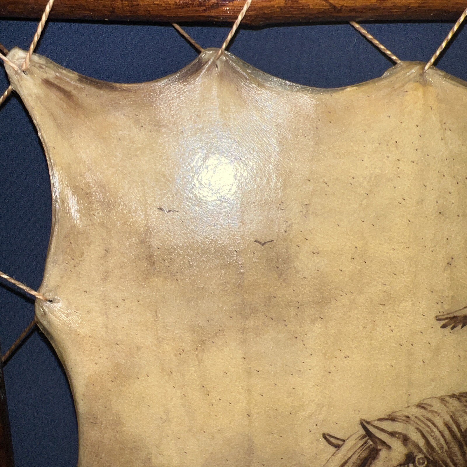 Islamic art on leather Signed