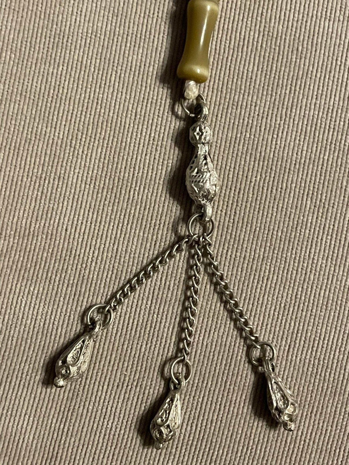 Syrian Islamic Prayer Beads 33 Tasbih Oval Ochraceous Yellow with Metal Tassels