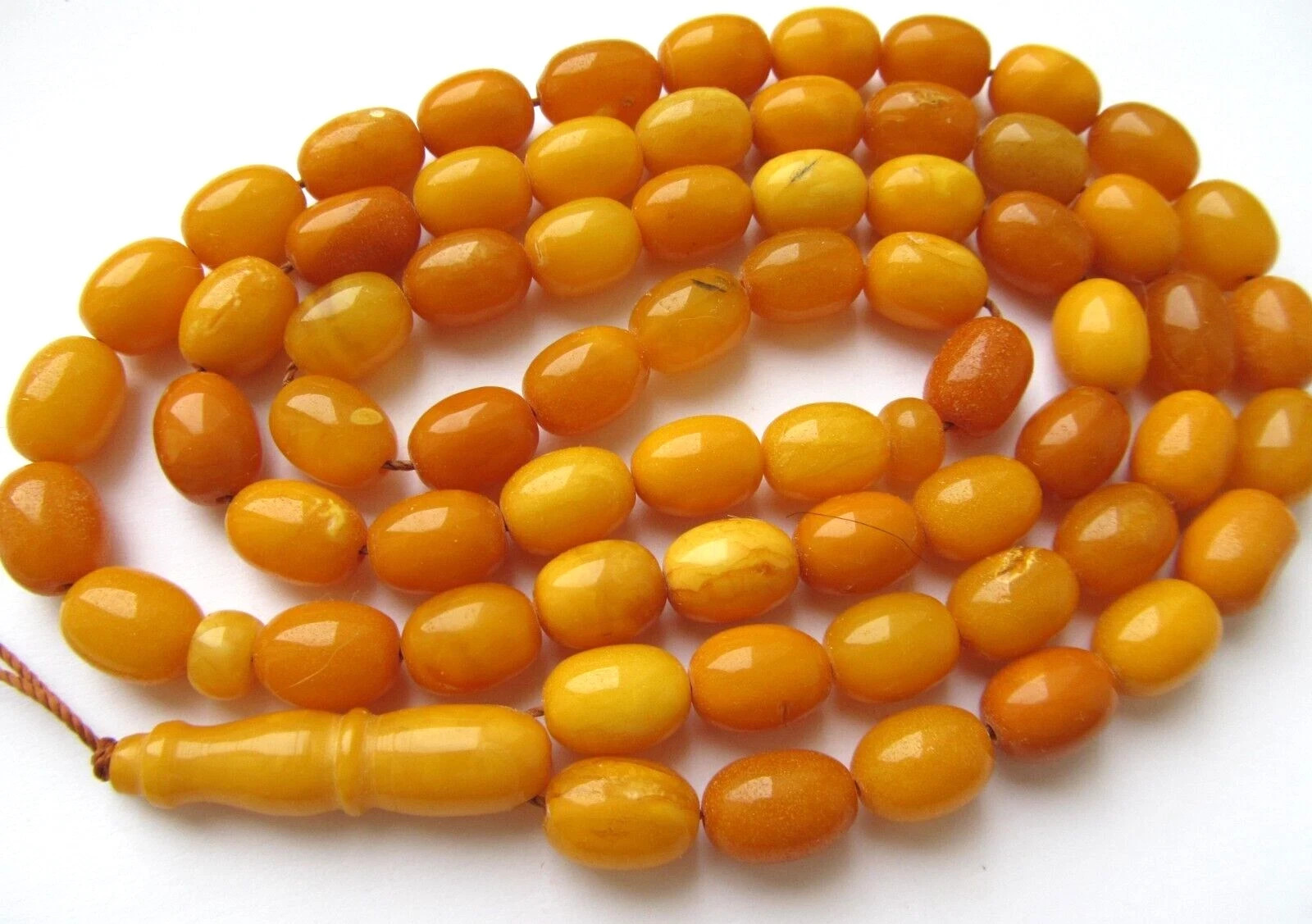 AMBER ROSARY ISLAMIC PRAYER 45 BEADS BALTIC GENUINE STONE Misbaha 22.6 Grams