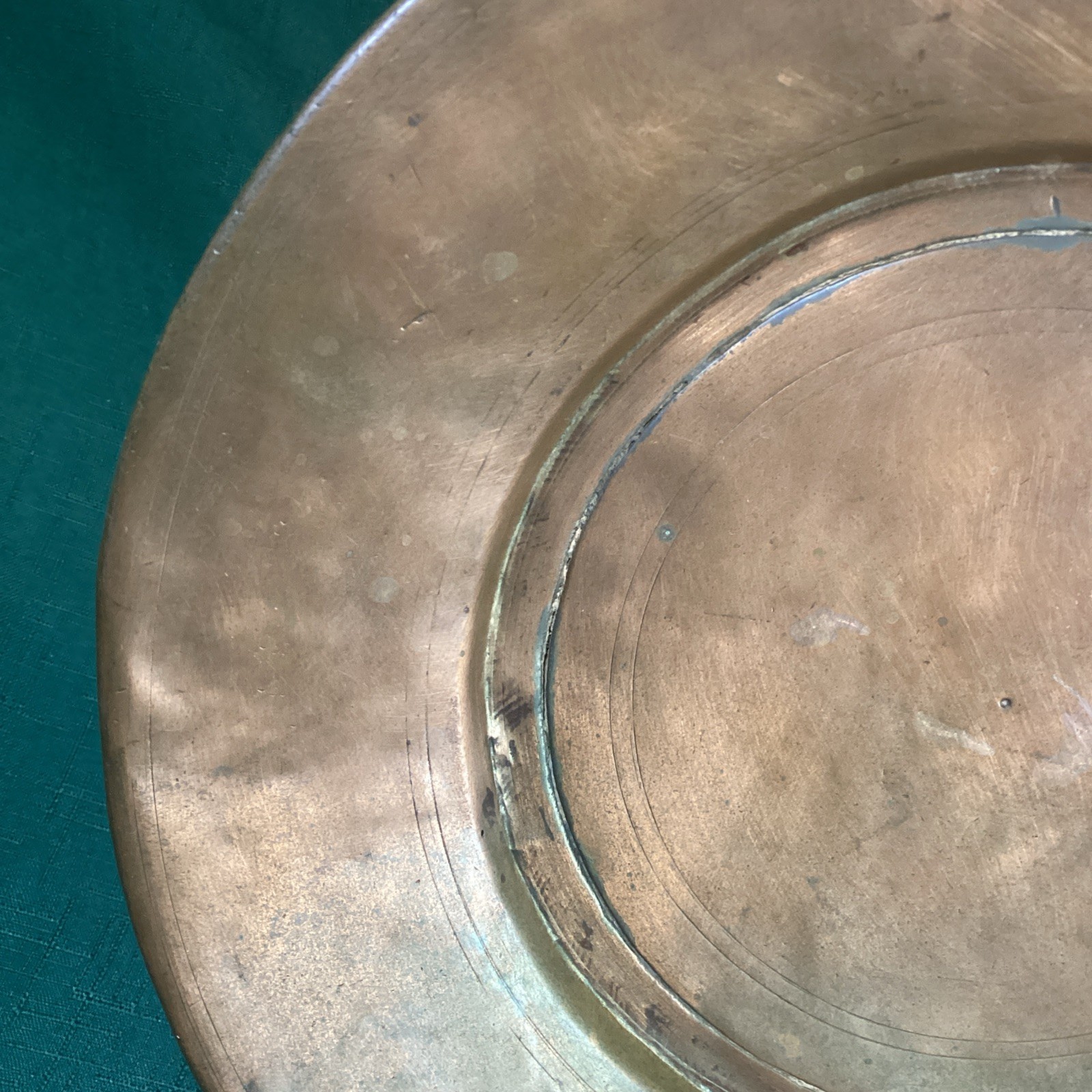 ANTIQUE COPPER Islamic Persian Arabic PLATE Hand Written Calligraphy Circa 1820