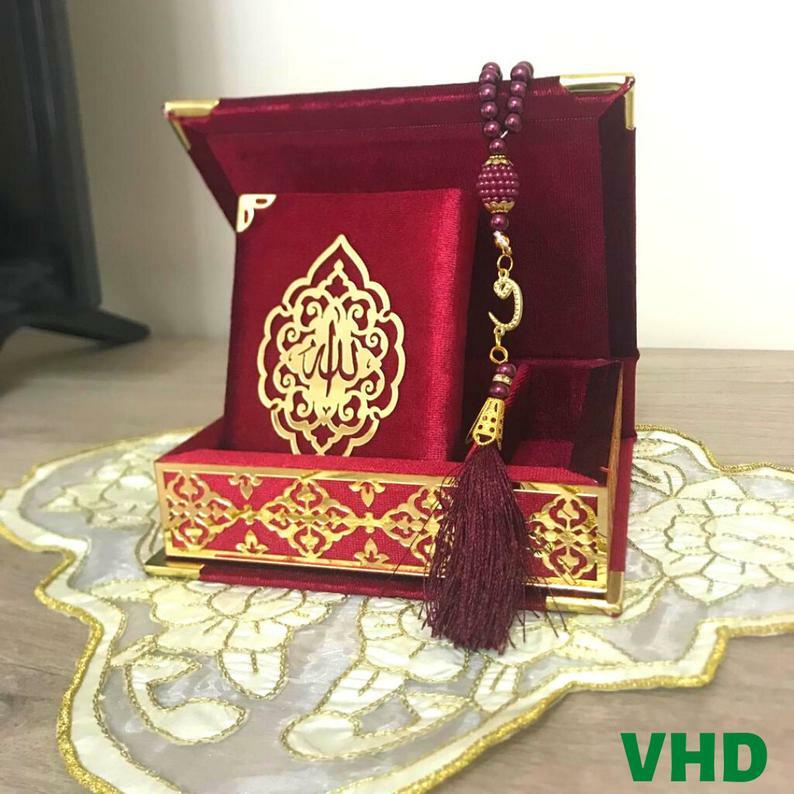 Velvet Quran Tasbih Islamic Gift Box | Islamic Gift For Muslim | Birthday Gift