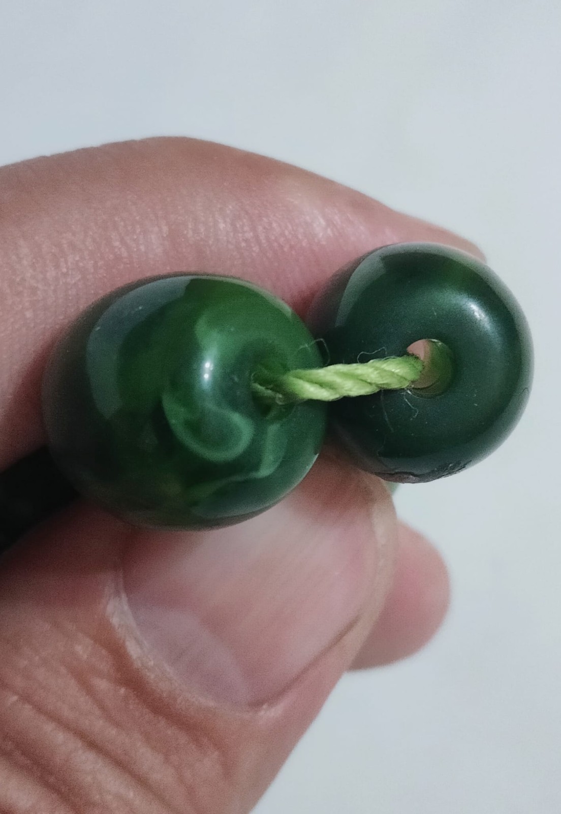 Antique Marbled Green Faturan Style Tesbih Misbaha Prayer Beads Luxury