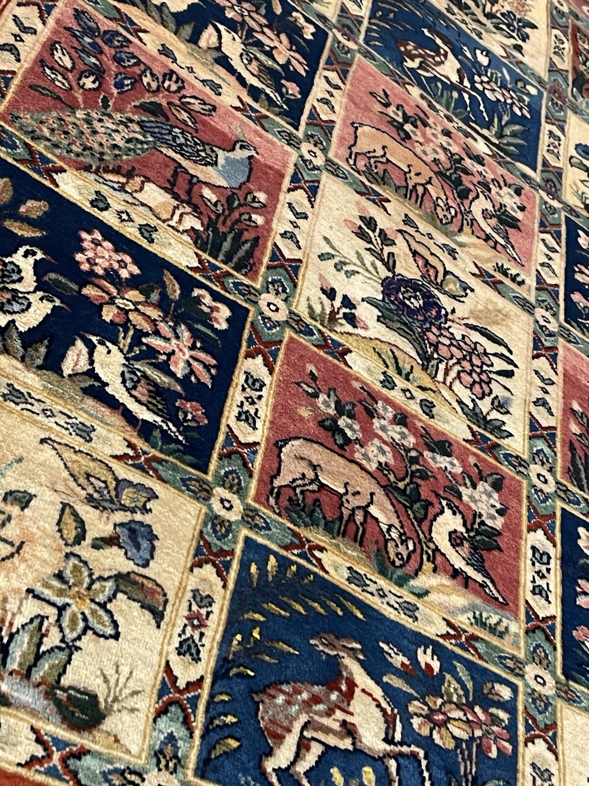 Vintage Rug, Farmhouse Vintage Pictorial Tree Of Life Rug 3.8×5.10 Ft