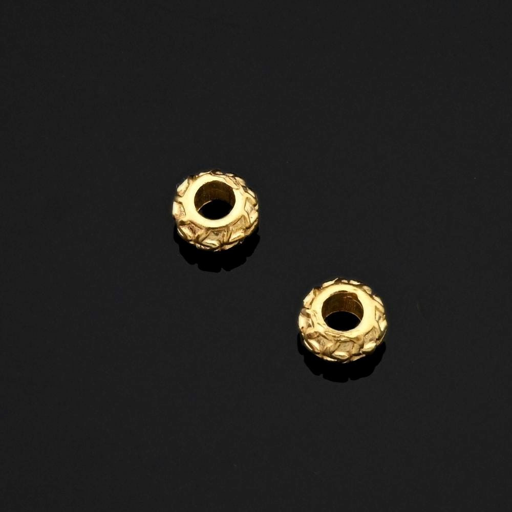 Gold plated Stopper 2 pcs 925 silver for make Islamic Prayer Beads 912083