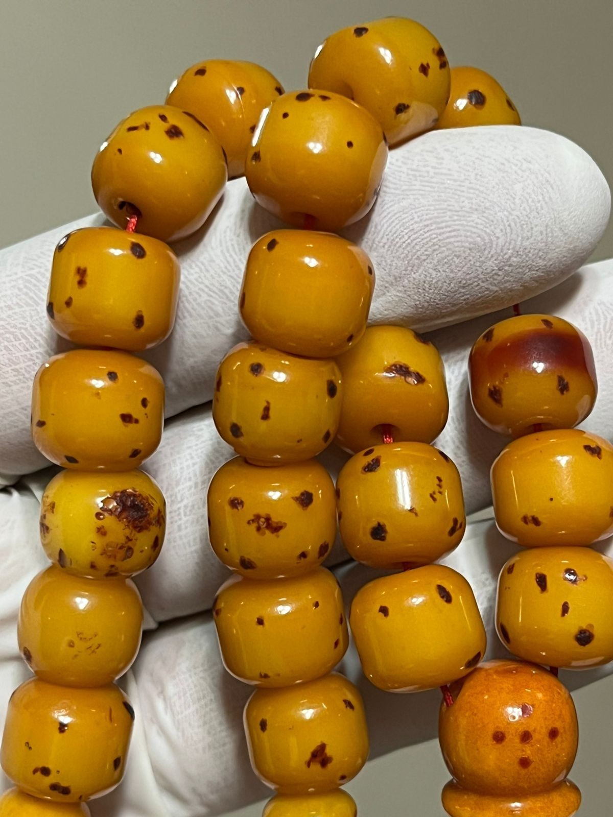 Germany Cherry Amber Rosary 33 سبحة مسكي الماني انتيك محروف لندني ختم عشائري