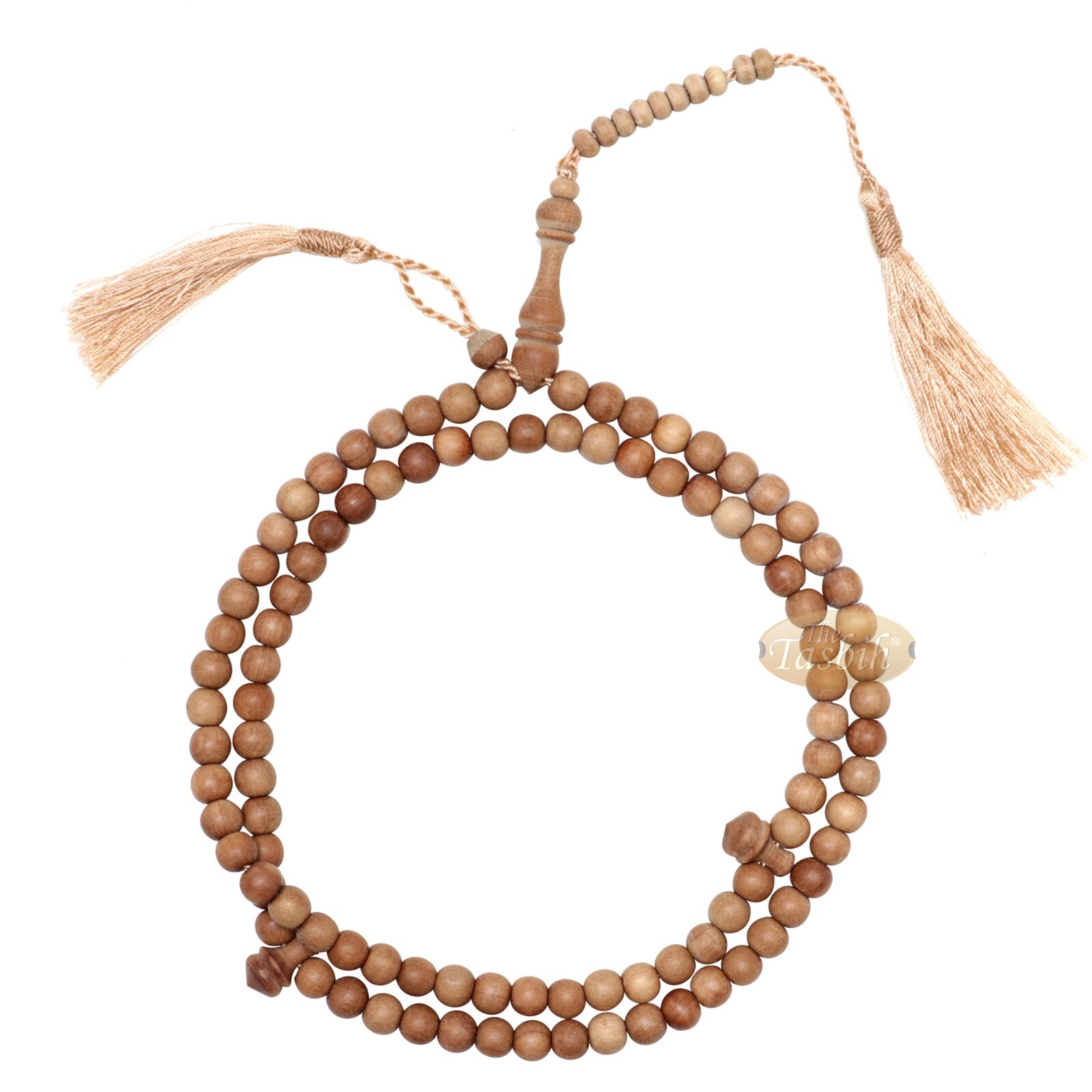 LOT of 12 Natural Sandalwood Tasbihs – Scented 99ct 8mm-Bead Brown Tasseled