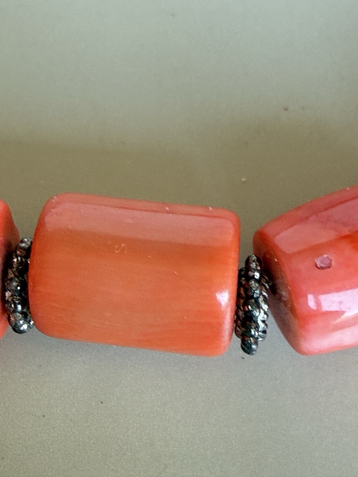 Antique mediterranean natural Red Salmon coral necklace, NO DYEING 135grams R3
