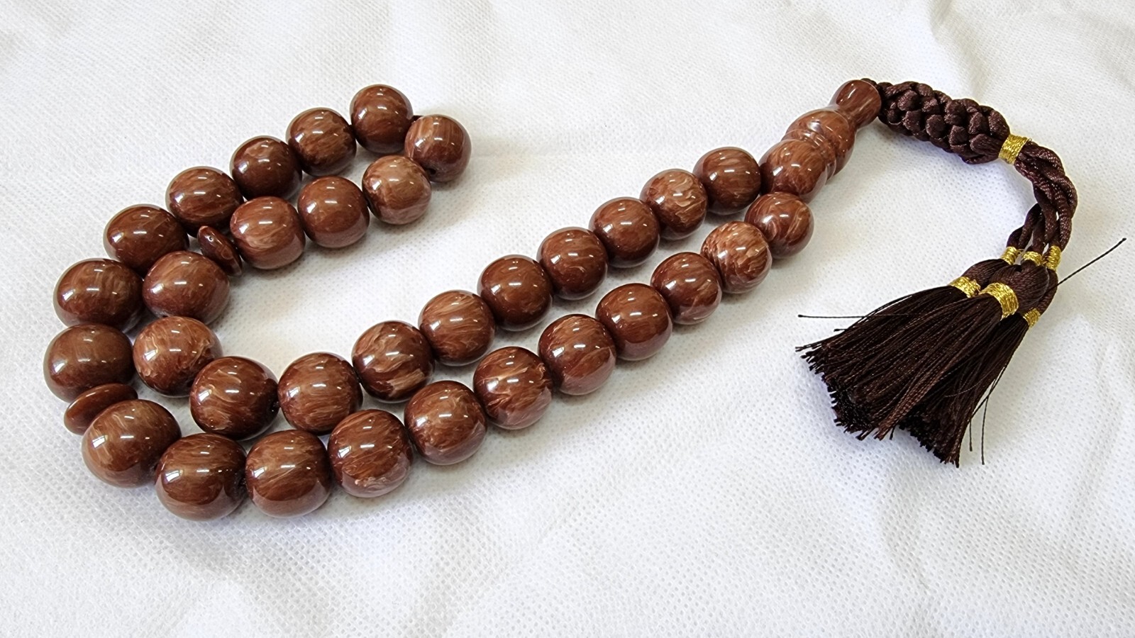 Handmade Sandalous Catalin Bakelite Islamic Prayer Rosary 33 Beads Tasbih AFG001