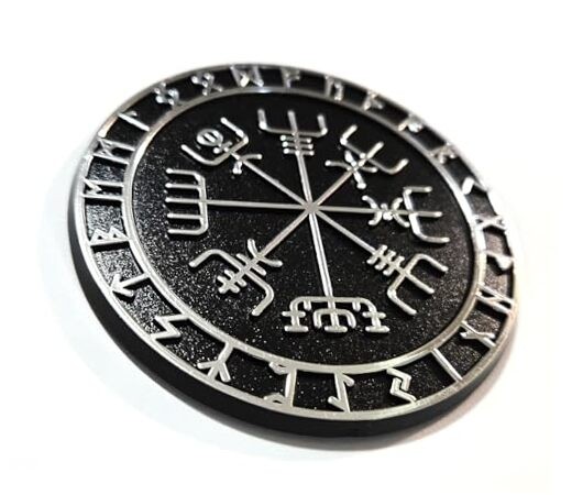Viking Vegvisir Compass Nordic wayfinder Black Chrome Plastic car Emblem Decal