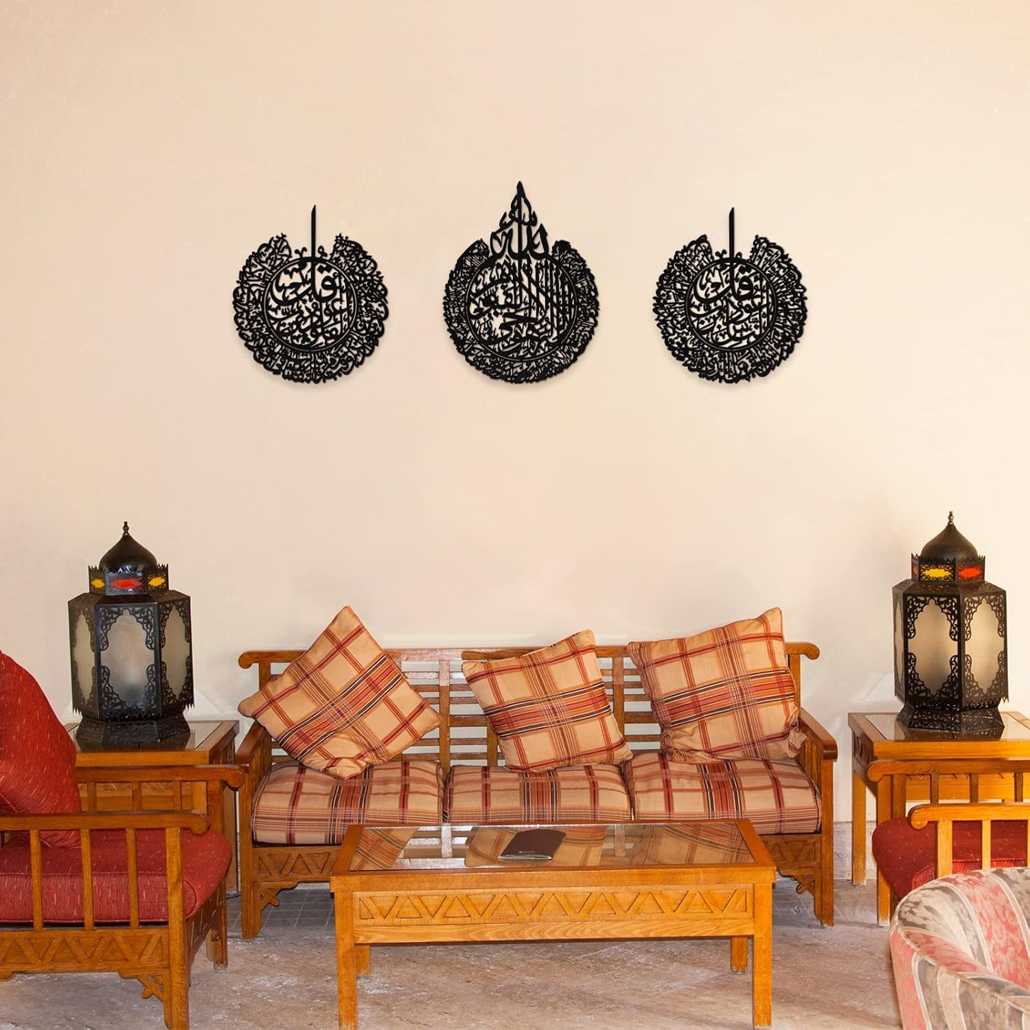 3 Pieces Islamic Wall Decor Muslim Gift Islamic Wall Art for Living Room Calligr