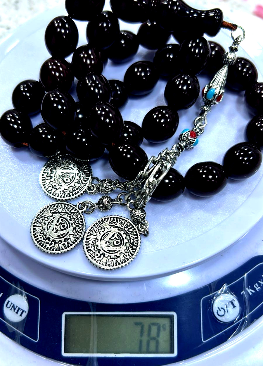 ISLAMIC PRAYER BEADS | GERMAN DEER BLOOD FATURAN | 33 PIECES | HANDCRAFTED