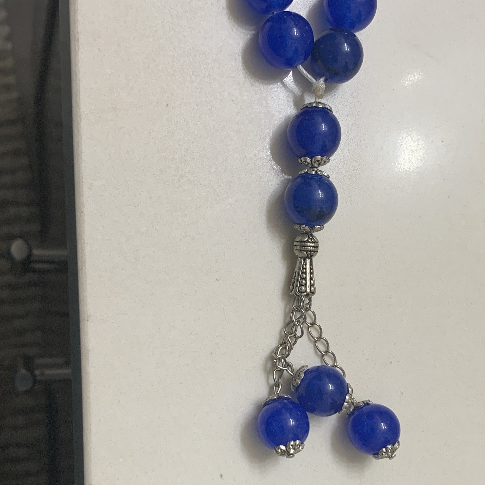 Cobalt Blue agate handmade Islamic Prayer Beads Tasbih/Misbaha 33 vintage/old