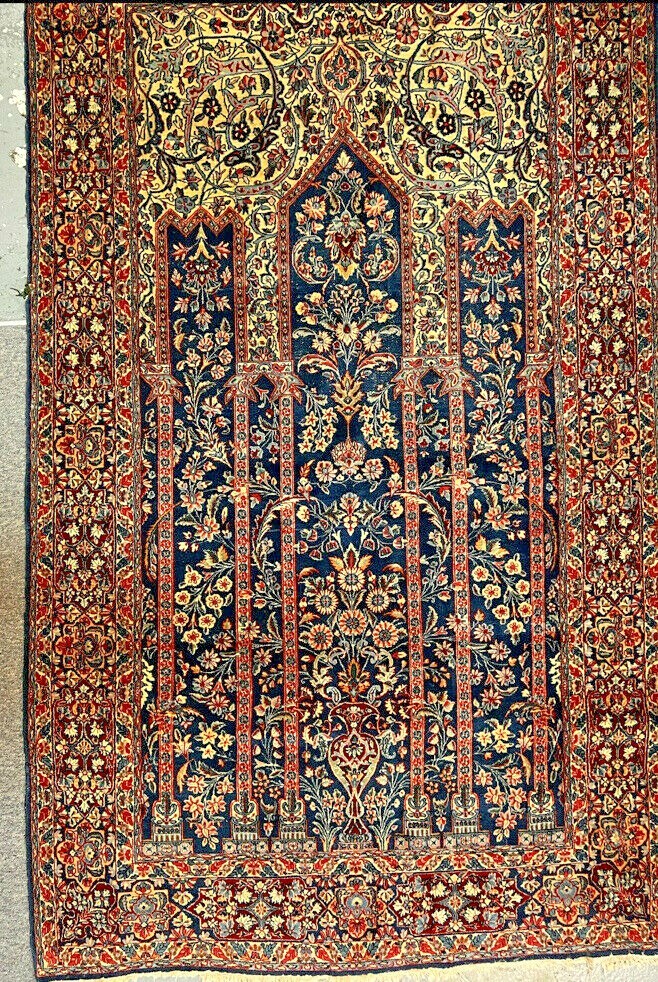 Antique Persian Rug with Prayer Arch – 54” x 89” Circa 1880-1910