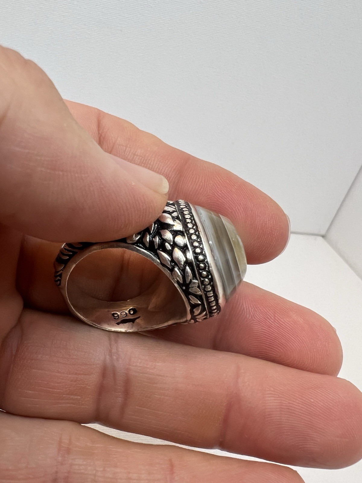 Vantage Antique Islamic Ring Agate خاتم فضة عقيق أنتيك صياغة عارف البحرين ٩٩٠