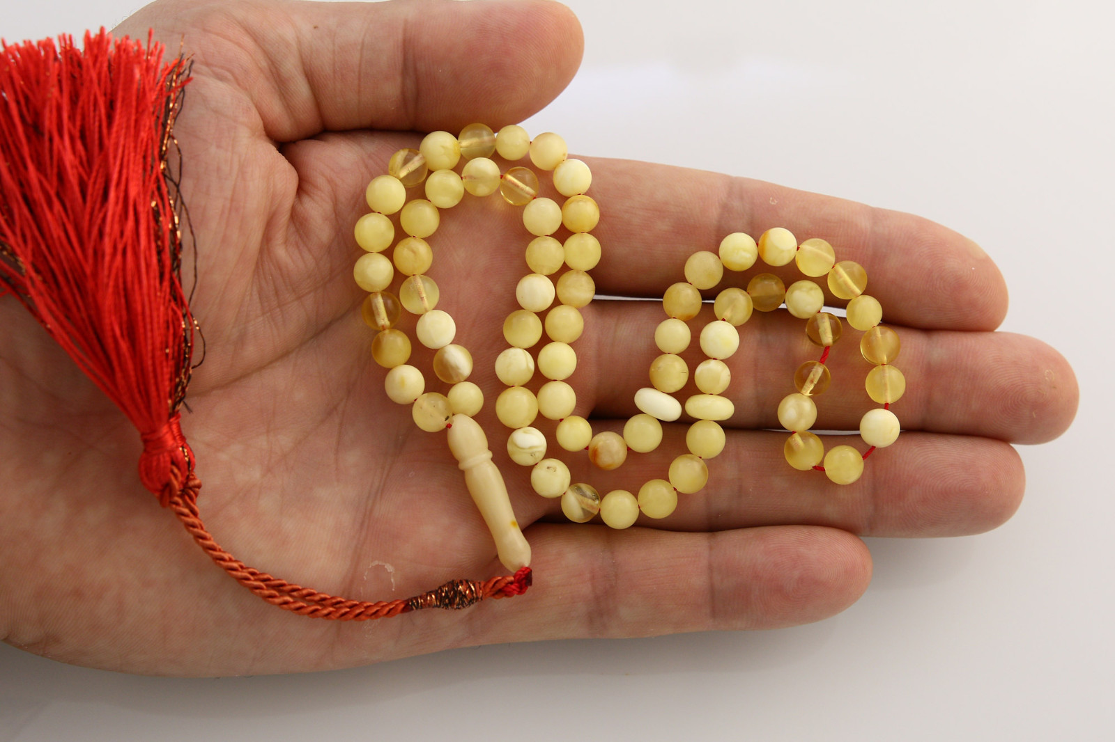 Islamic 66 Round Prayer Beads 6mm Genuine BALTIC AMBER TASBIH 12.8g 180712-4