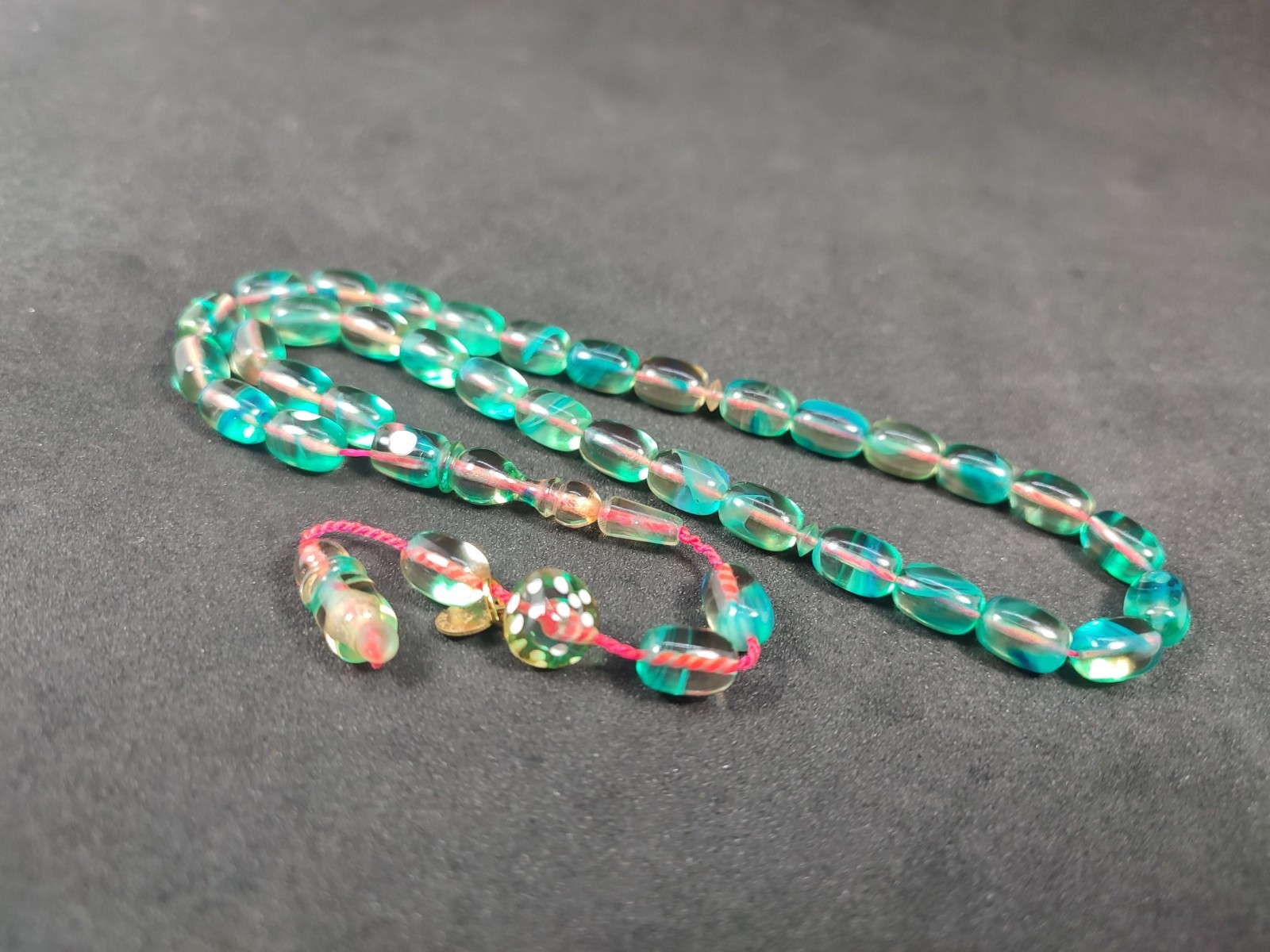 Islamic Prayer Patinli German Playing Rosary. 9*6mm. 33 beads.Tasbih, Handmade