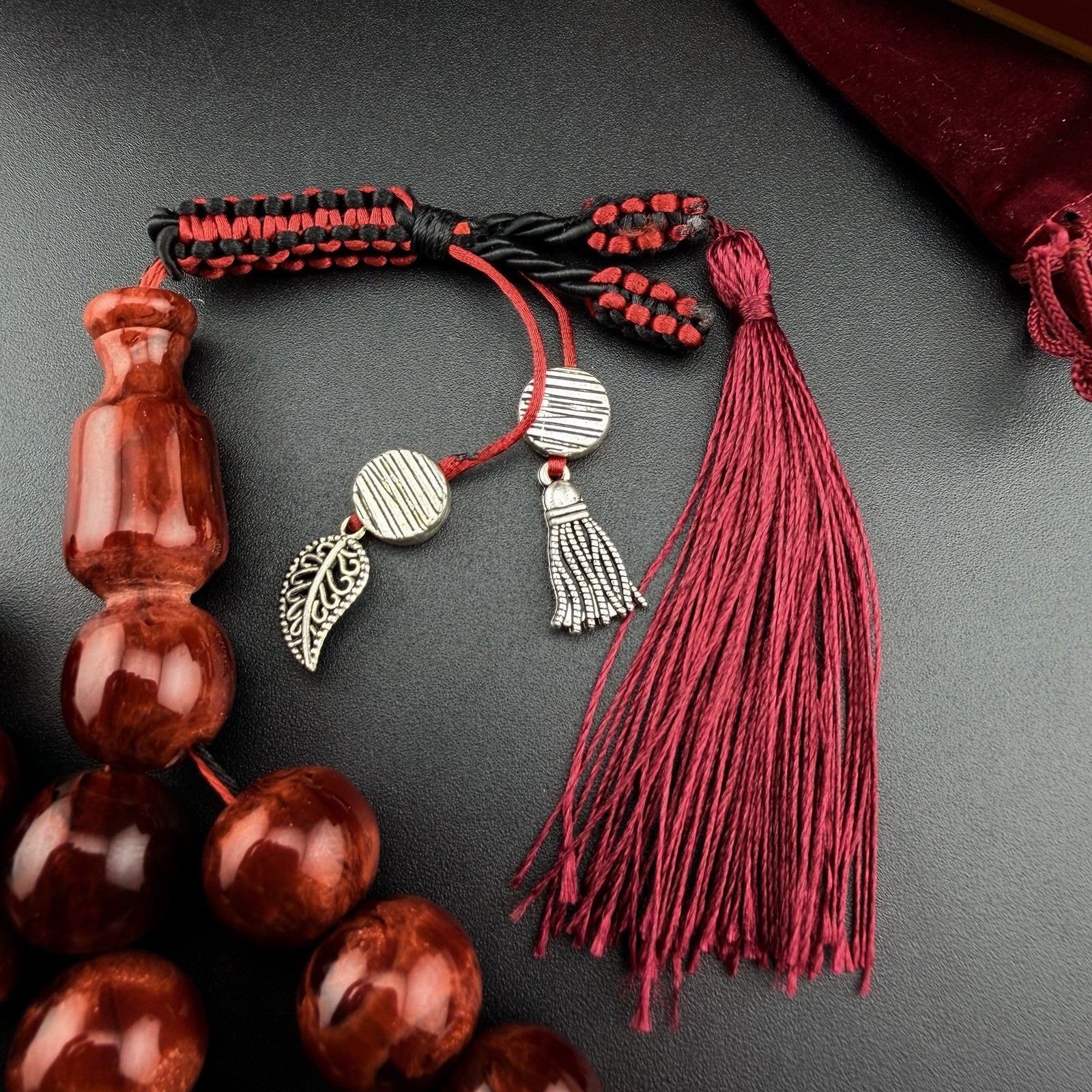 VIP Red Galaxy Misky 33-Bead Islamic Tasbih Rosary مسباح فاتوران حجم كبير N945