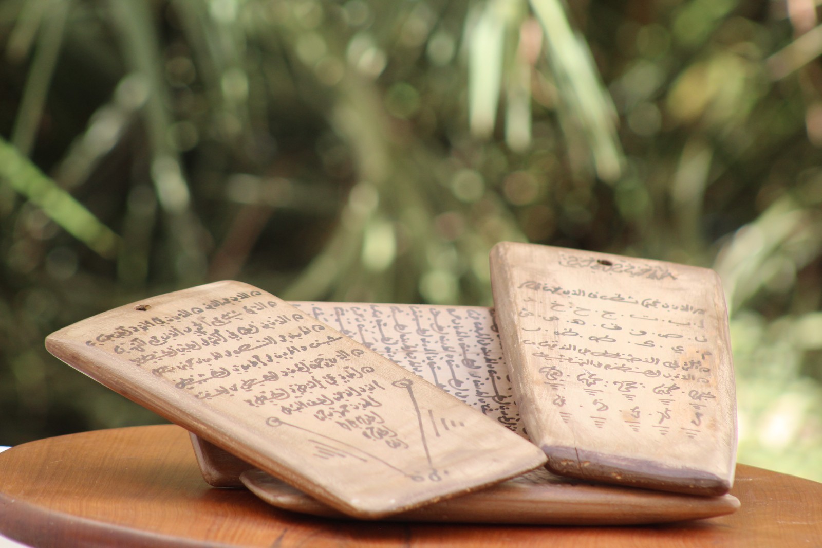 Antique Moroccan Wooden Quran Tablet Arabic Handwritten Manuscript Calligraphy