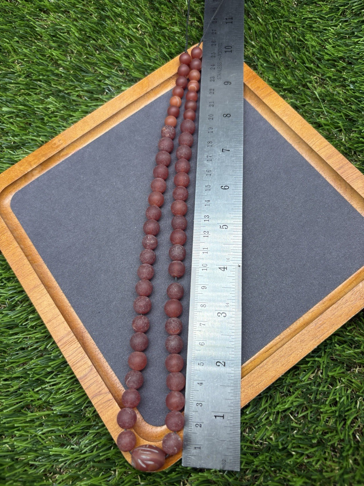Vintage Carnelian Agate Beads Islamic Prayer Beads With Hand Carvings
