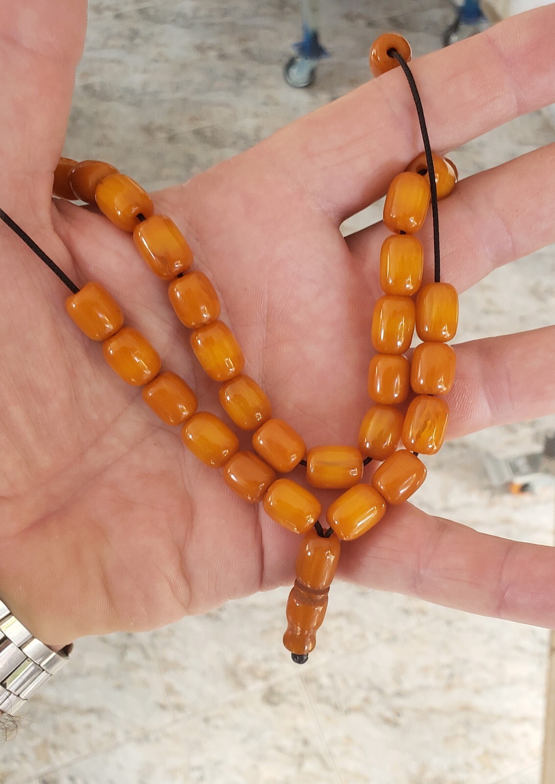 ANTIQUE VERY OLD BAKELITE, MISKETA FATURAN WORRY PRAYER BEADS TESBIH