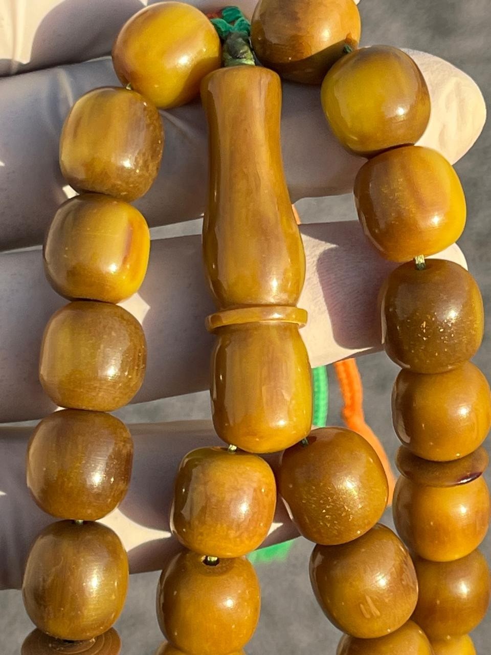Antique Germany Cherry Amber Rosary 33 سبحة مسكي الماني سوبر انتيك لون خرتيت