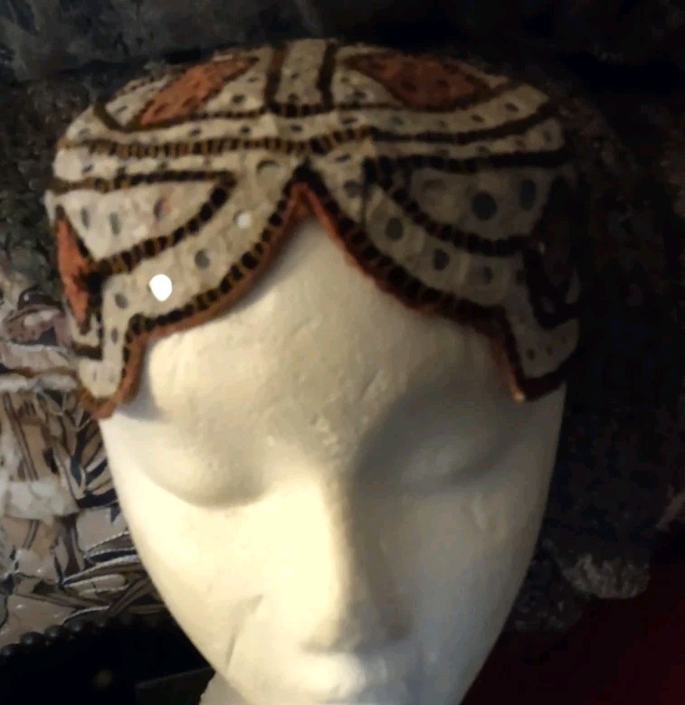 VINTAGE KUFI ROUND HAT~CAP~EMBROIDERED