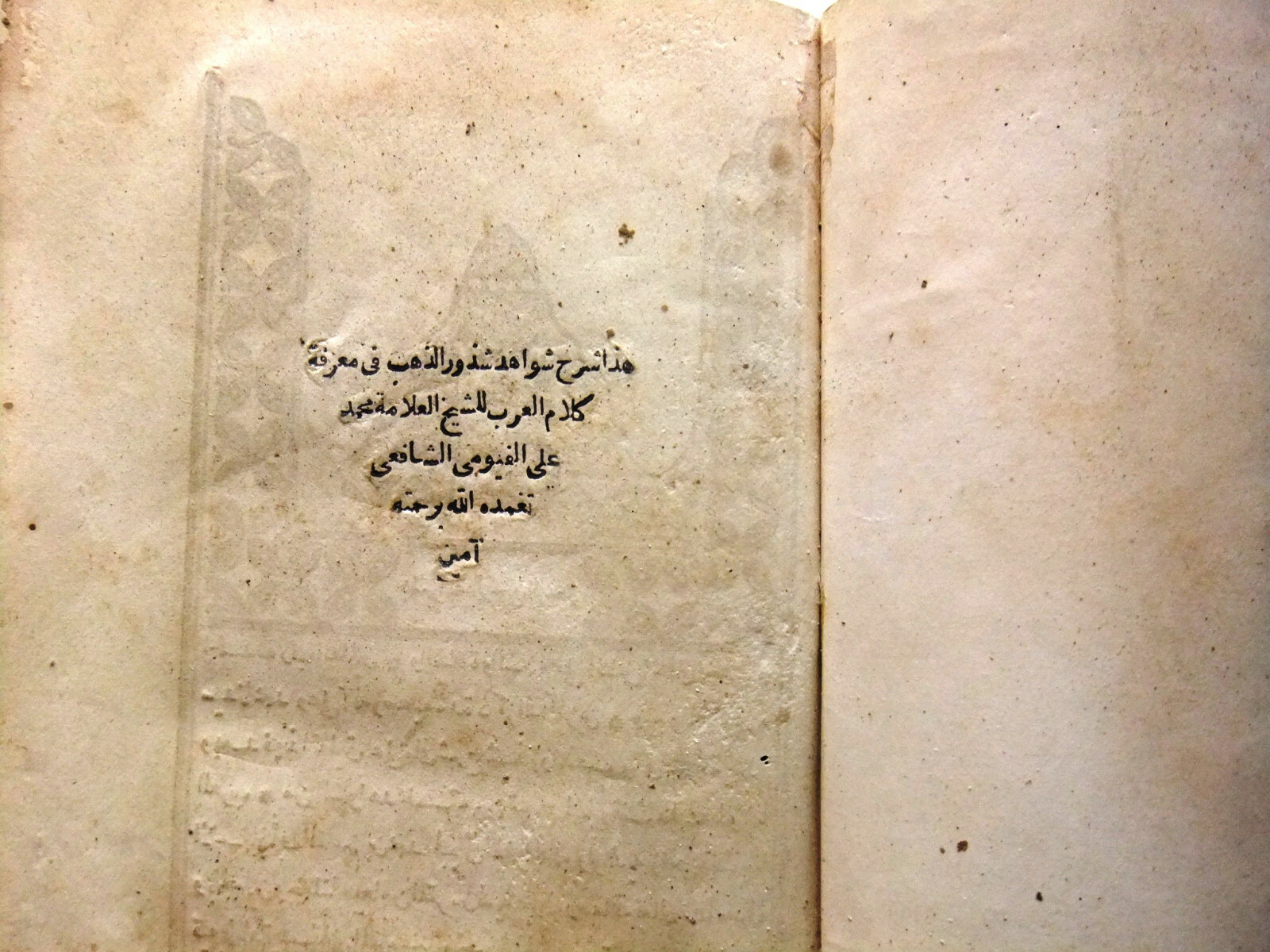 ١٢٨١هـ كتاب شذور الذهب في معرفة كلام العرب محمد علي الفيومي الش Arabic Book 1864