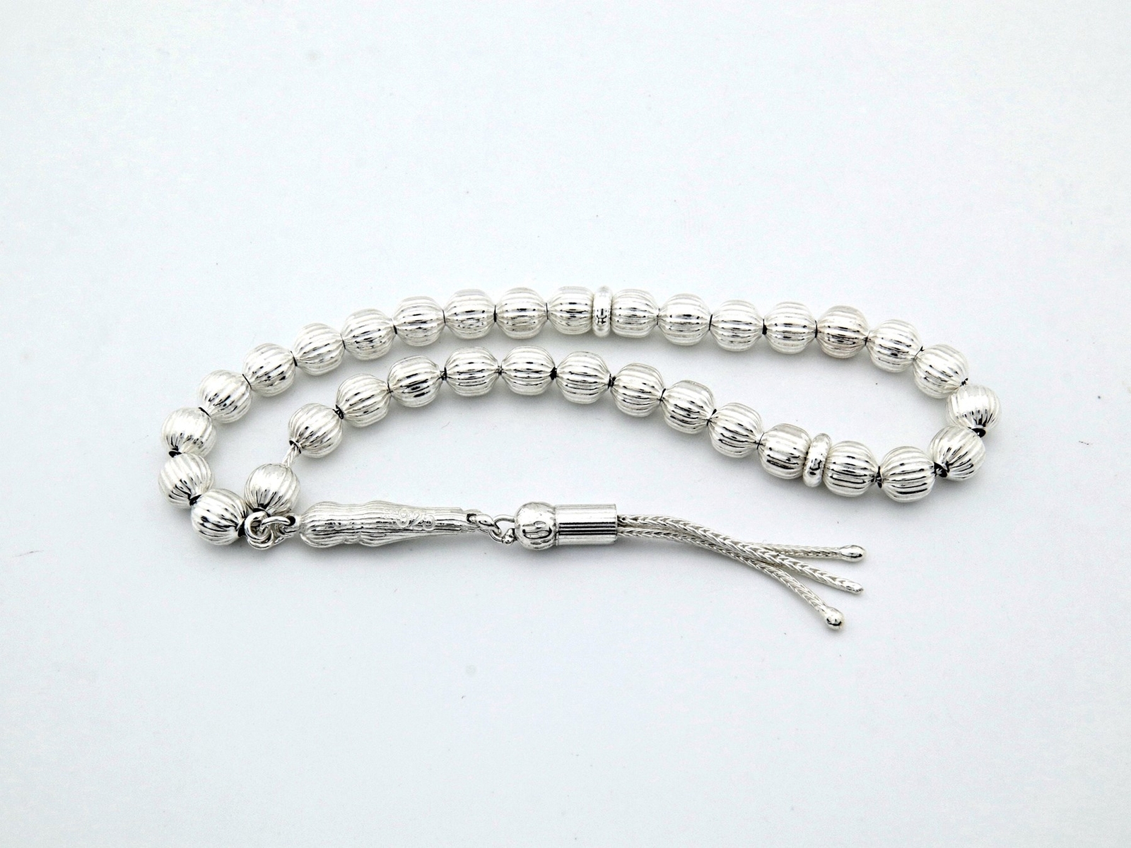 925 sterling silver 33 beads Tasbih, Islamic Prayer Beads Misbaha Tesbih 501119