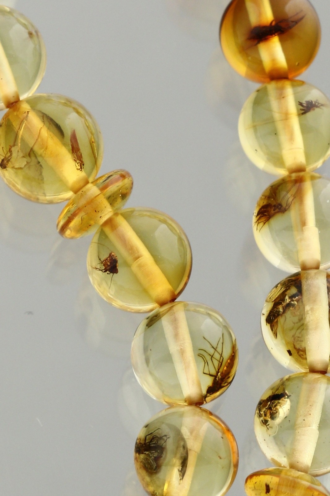 Islamic 33 FOSSIL Insect Round Prayer Beads 6mmBALTIC AMBER TASBIH 7.4g260422-11