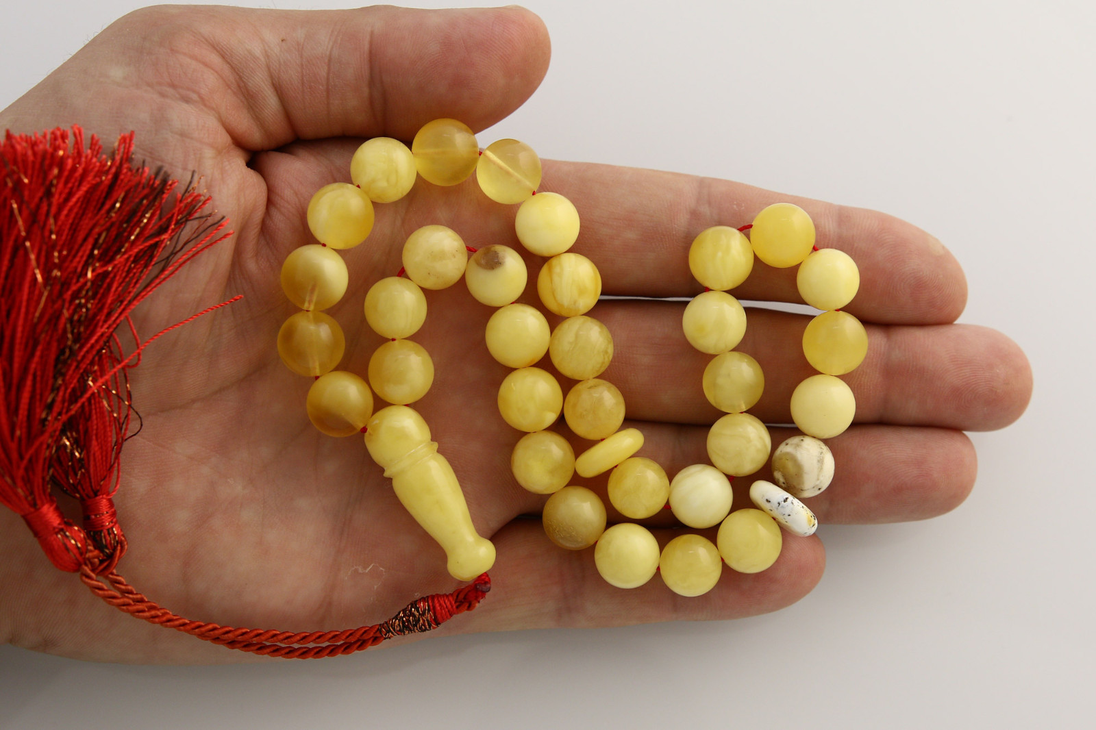 Egg Yolk Islamic 33 Prayer Beads 10mm Genuine BALTIC AMBER TASBIH 28.7g 180616-6