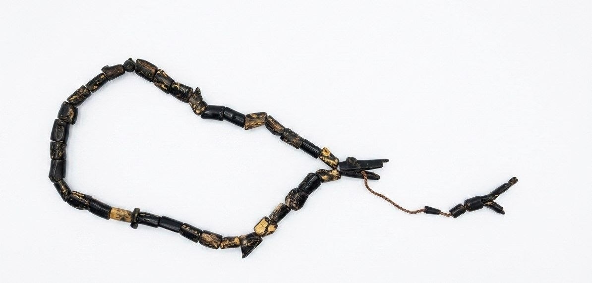 Natural Black Coral Misbaha 33 Beads Islamic Prayer Beads Unpolished