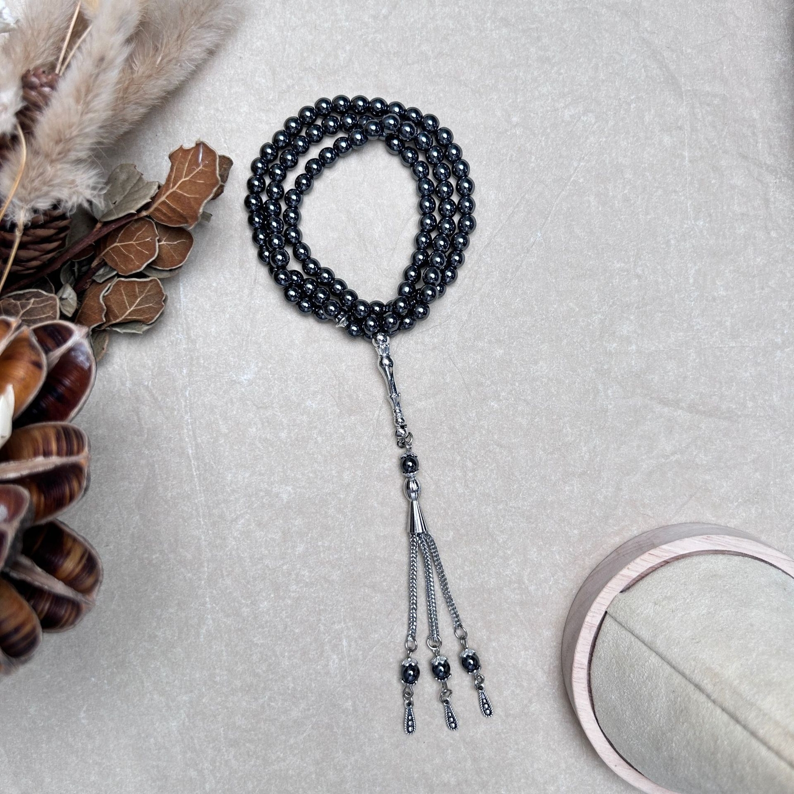99 beads 6mm Black Stone Muslim Prayer Beads Misbaha Tasbeeh Arabic Bracelet nEW