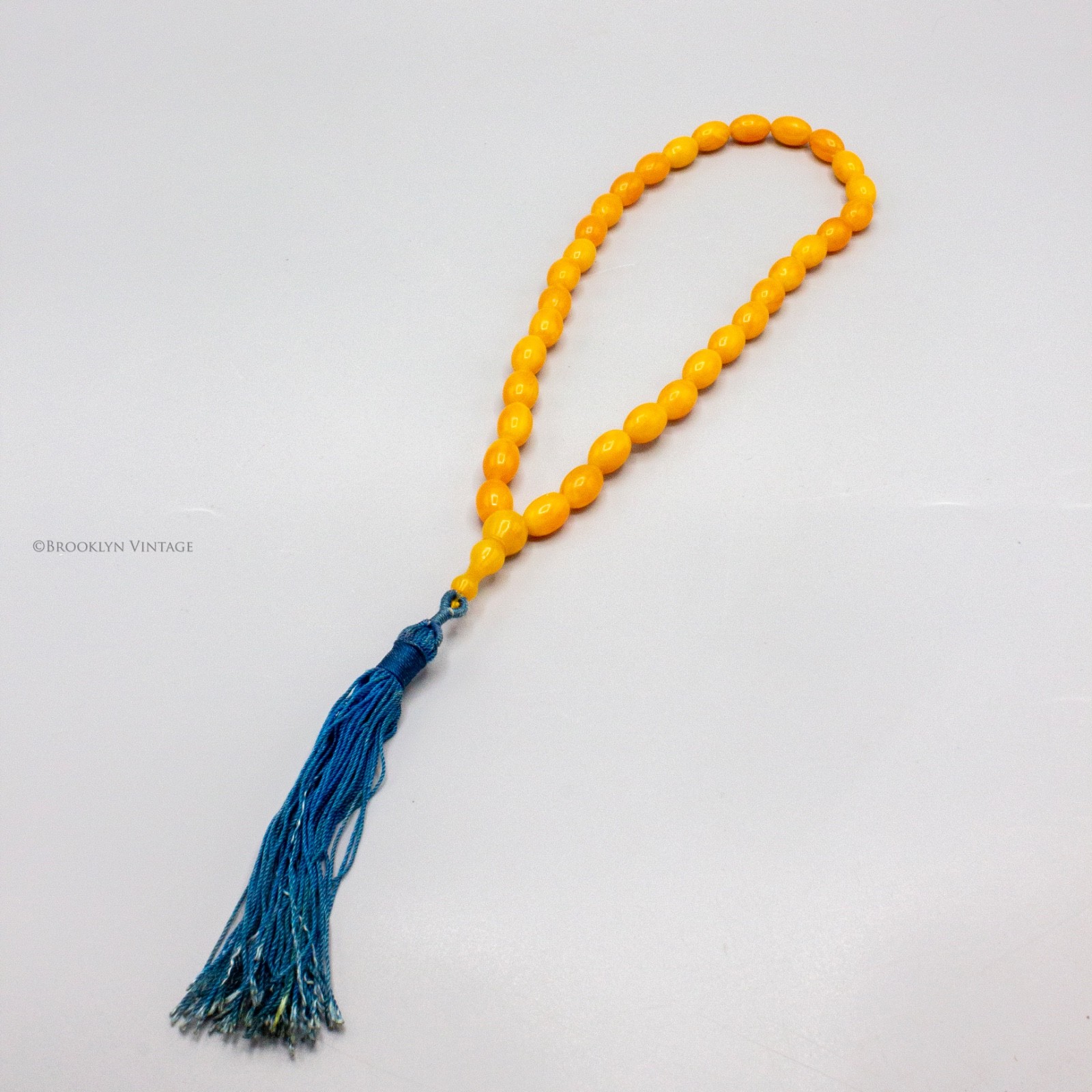 Antique Islamic Baltic Amber Egg Yolk Tasbih Misbaha Early 1900’s 31g