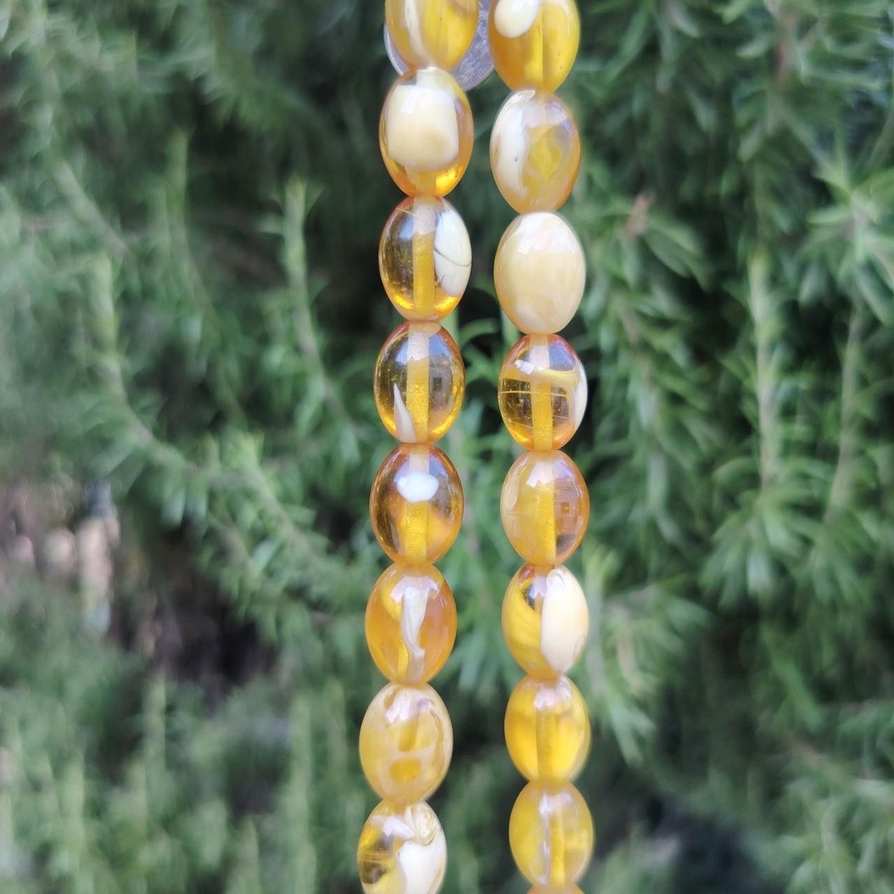 Vintage Islamic Butterscotch Amber Color Tasbih 33Beads Prayer 51g Ottoman Coins