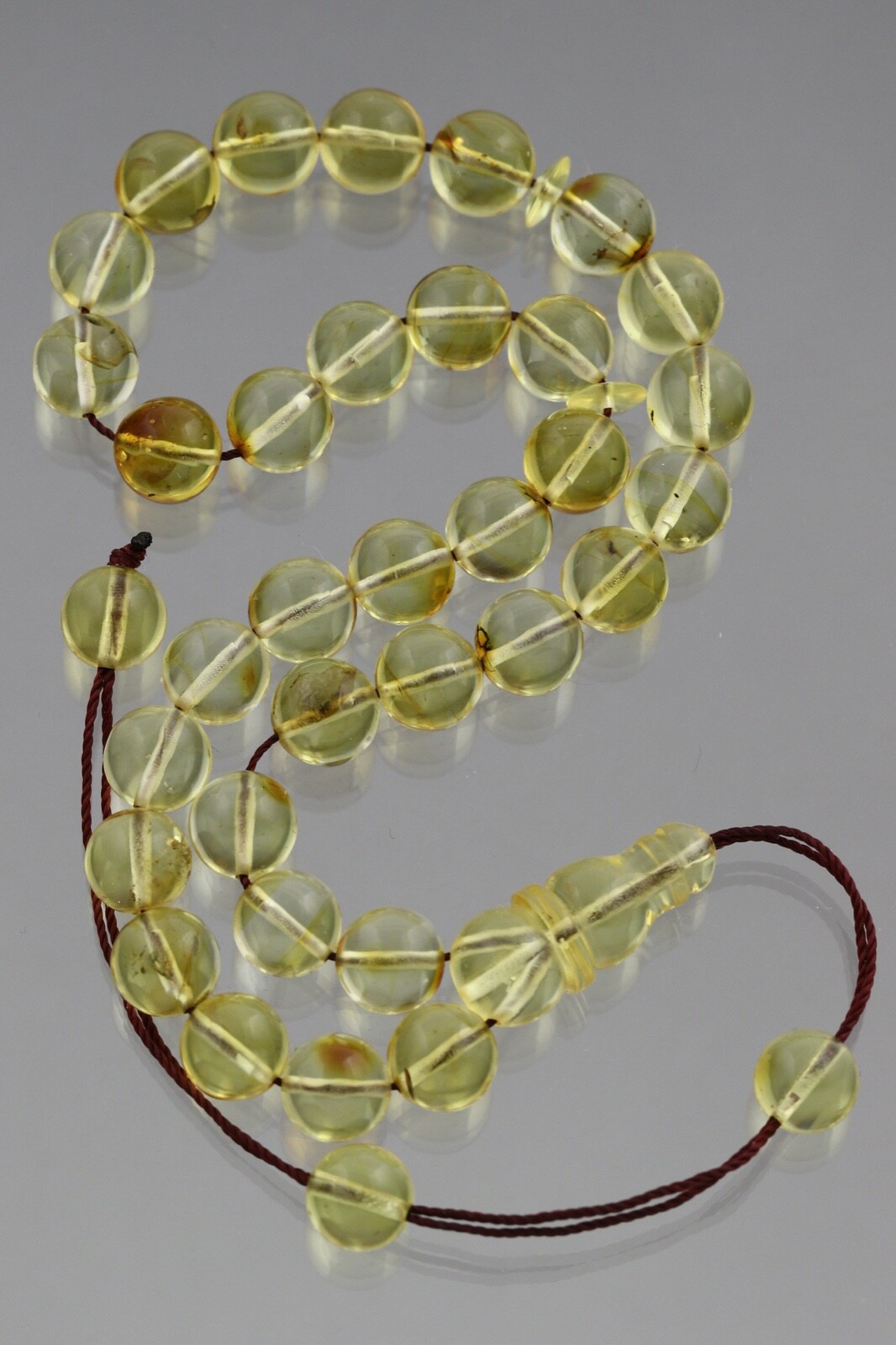 Islamic 33 Round Shape Prayer Beads Genuine BALTIC AMBER TASBIH 16.2g 210407-23