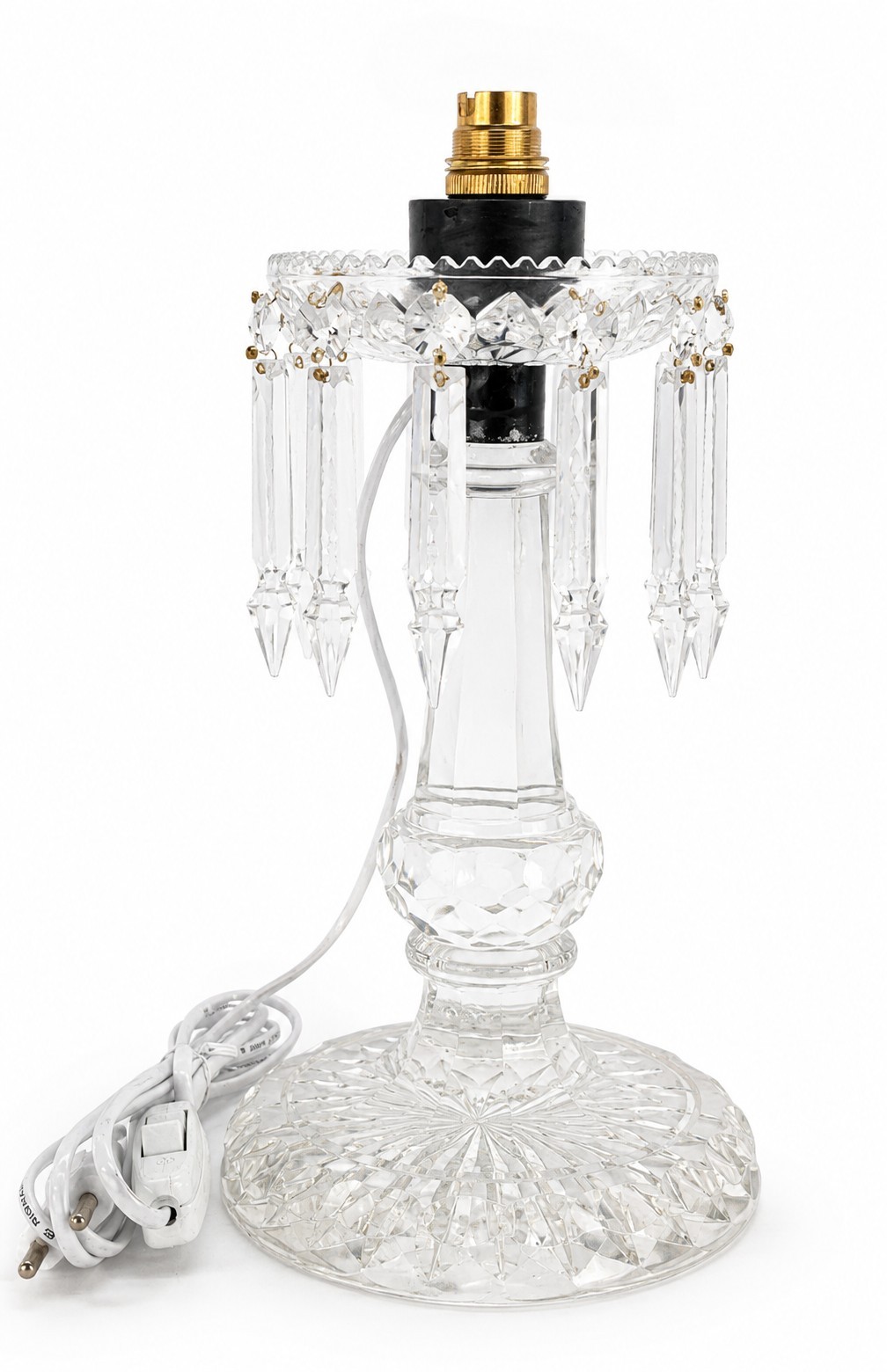 Rare Islamic Persian Qajar Muzaffar al-Din Shah Coat of Arms Glass Lamp