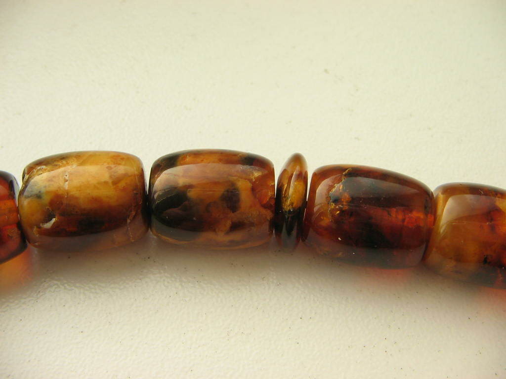 Vintage pressed genuine Baltic amber Islamic prayer beads rosary tasbih 12x14mm