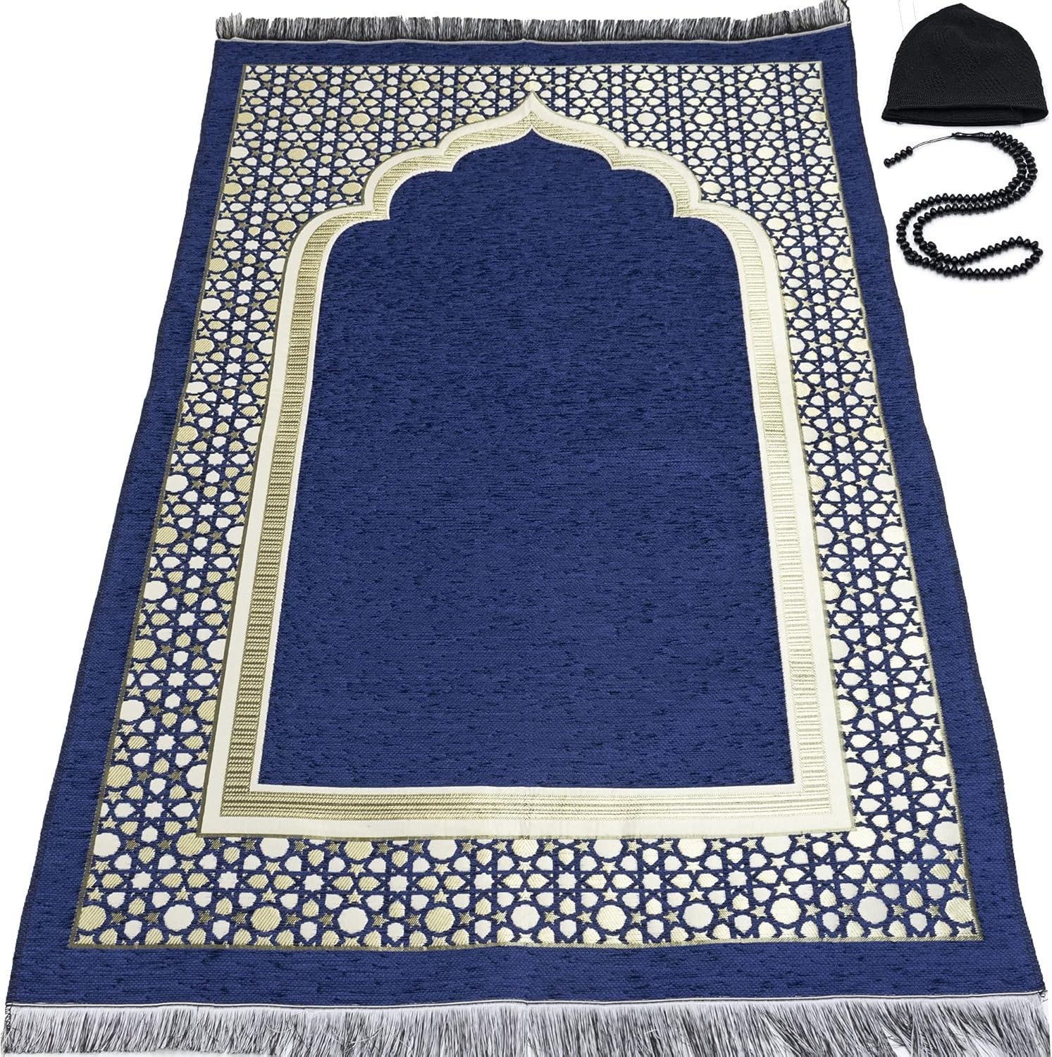 Quality Turkish Chenille Islamic Prayer Mat – Ideal for Daily Use and Travel