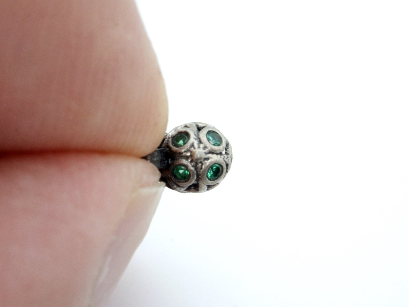 With Emerald special proces Node shut-off accessories 1 pcs 925 silver 911006