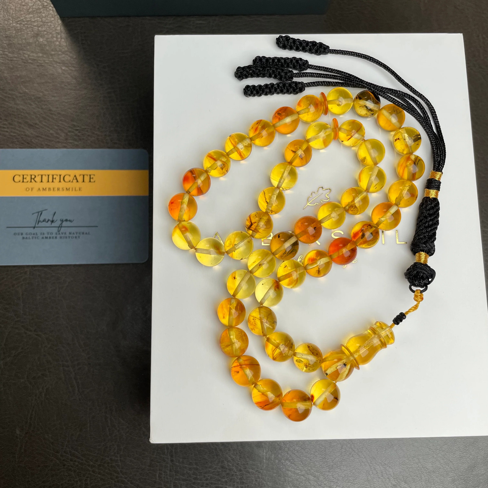 Natural Amber Insects Misbaha Tasbih Prayer Beads 10mm 30g 45beads