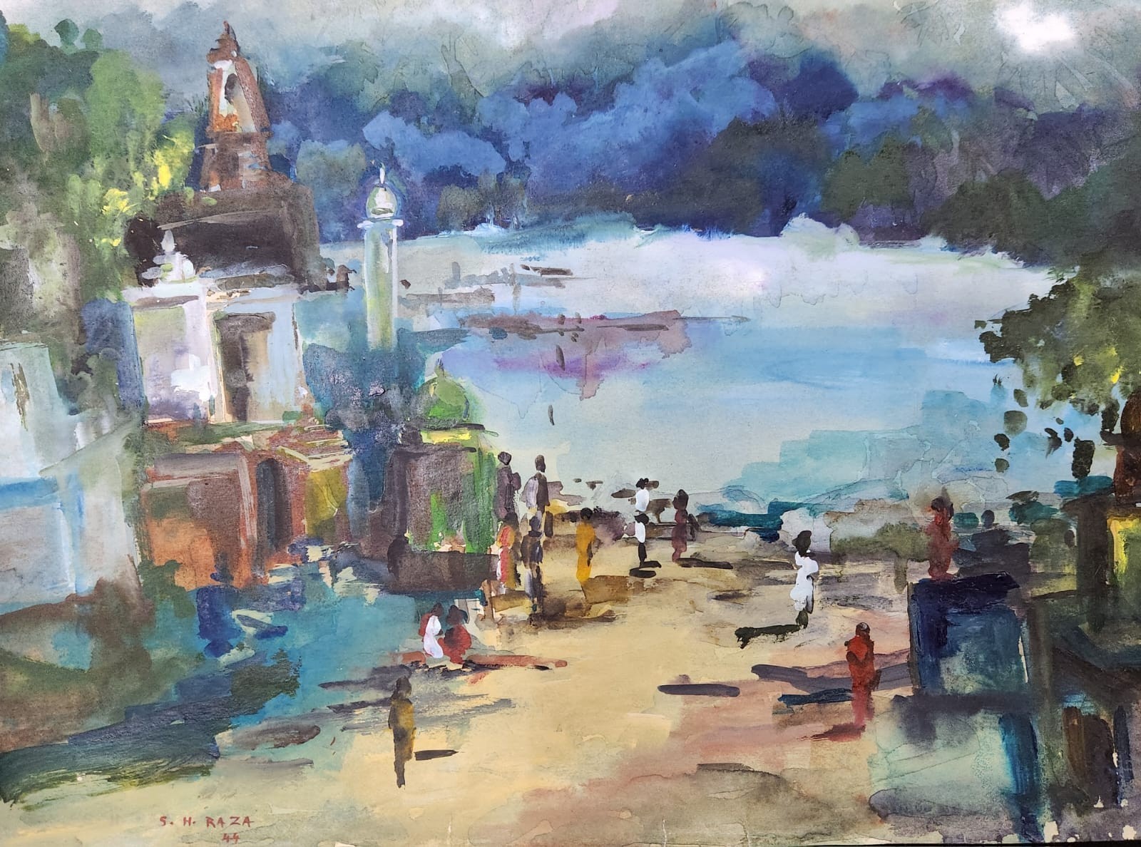 Certified watercolour on paper Painting By Prominent artist S H Raza