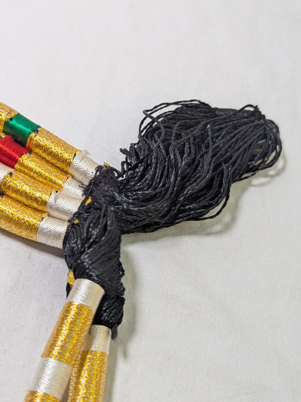 Vintage Ceremonial Islamic Igal Agal Headpiece Silk Wrapped Gold Tassel Cord