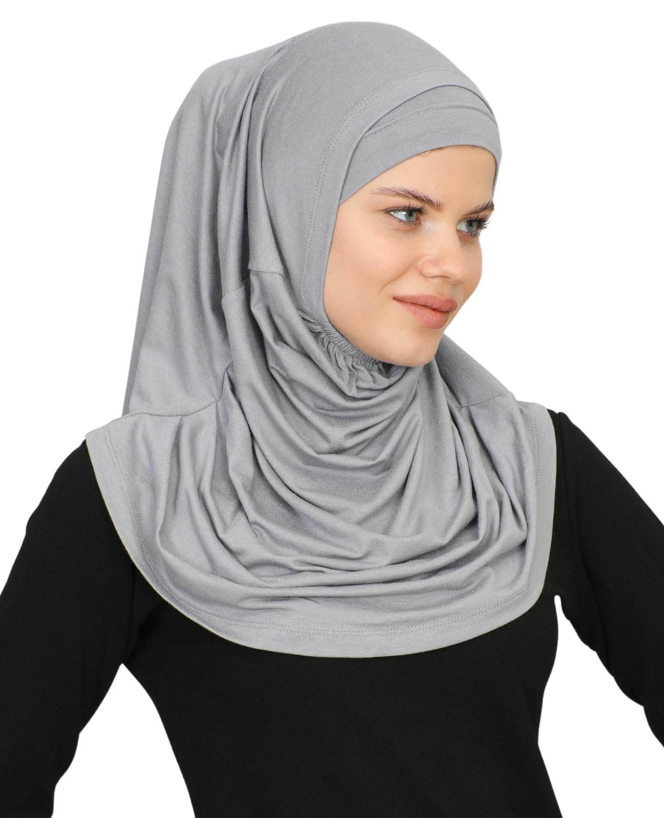 Prien Chic Ready To Wear Hijab For Women, Muslim Long Turban Standard, Grey