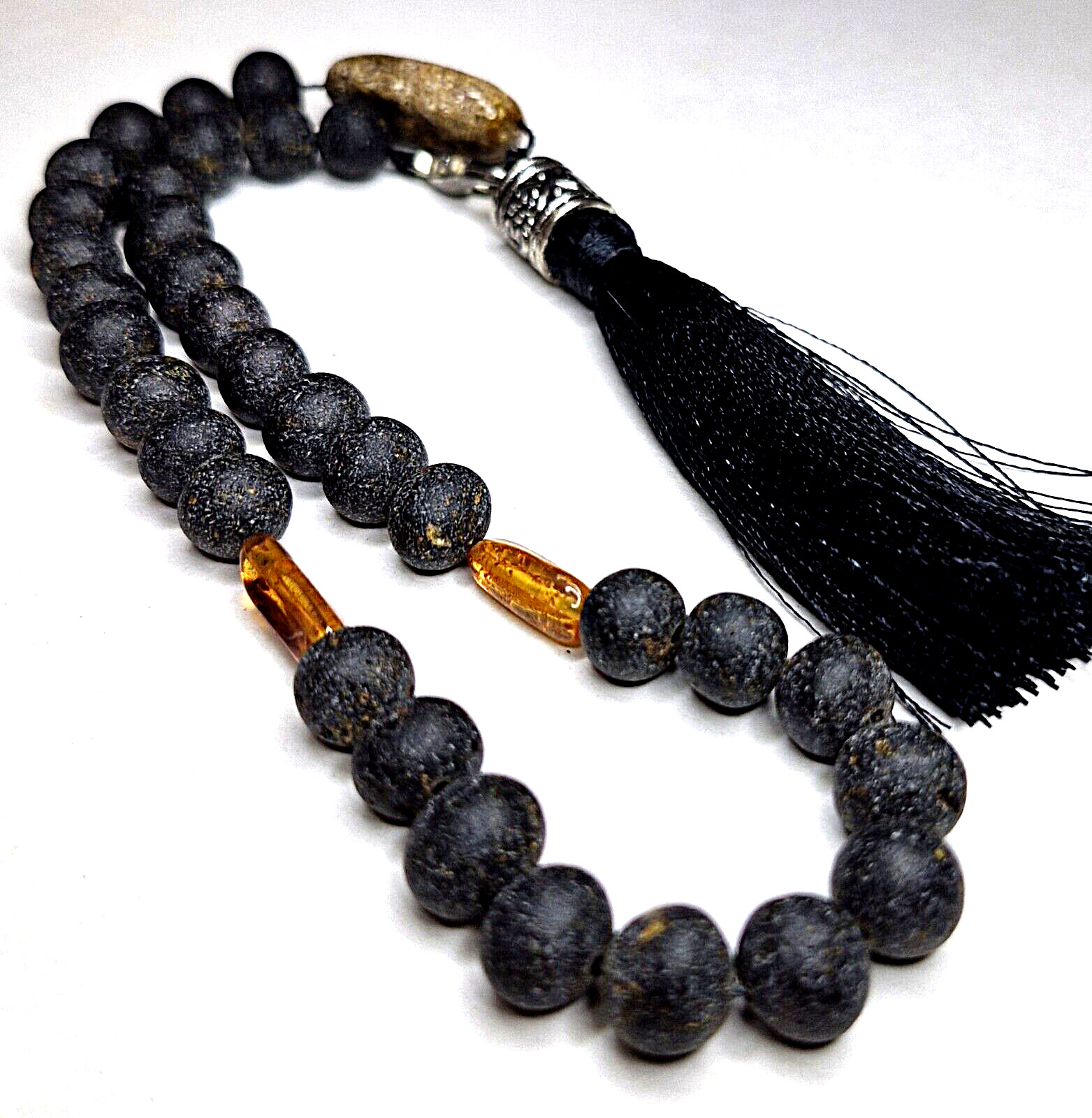 Baltic Amber Mini Islamic Prayer 33 Bead Misbaha Tasbih Rosary pressed 20 grams