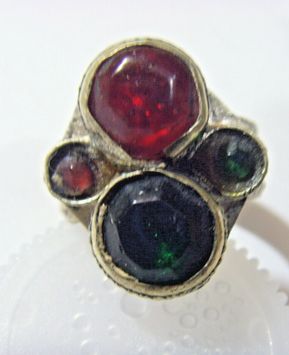 1800s antique nomadic tribal wedding ring size 7.5 central Asia artifact hf1703