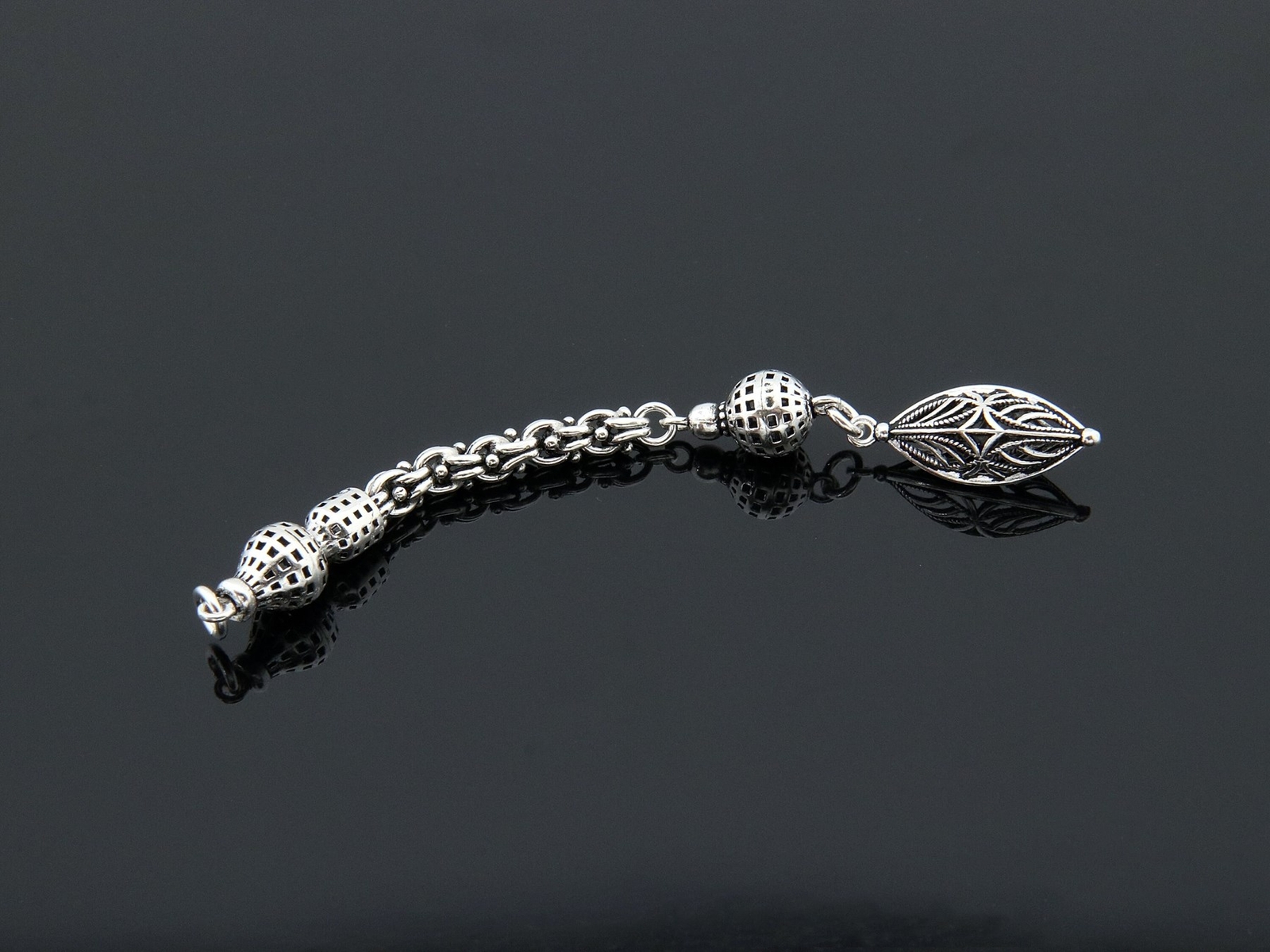 Whip silver metal tassel 925 silver for Prayer Beads Misbaha Tasbih 710389