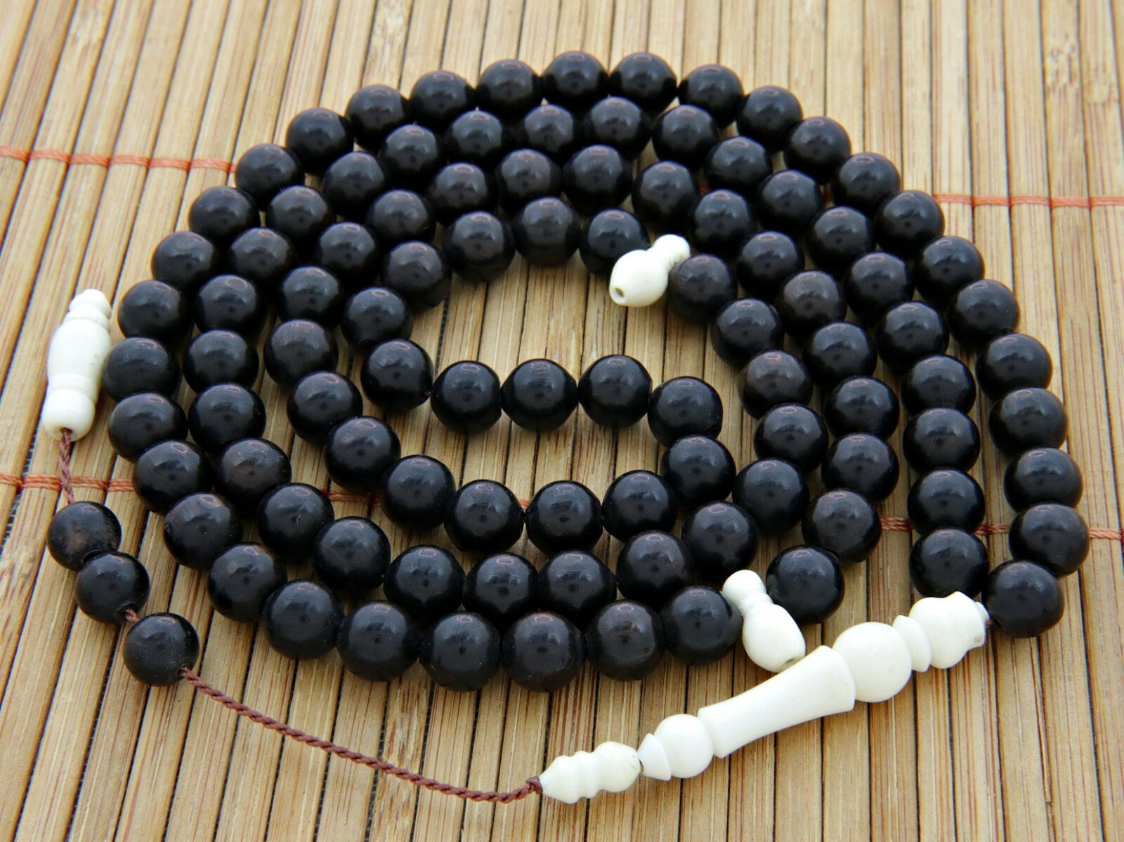 Ebony wood and camel bone 99 beads Prayer Beads Misbaha Tesbih gift 202068